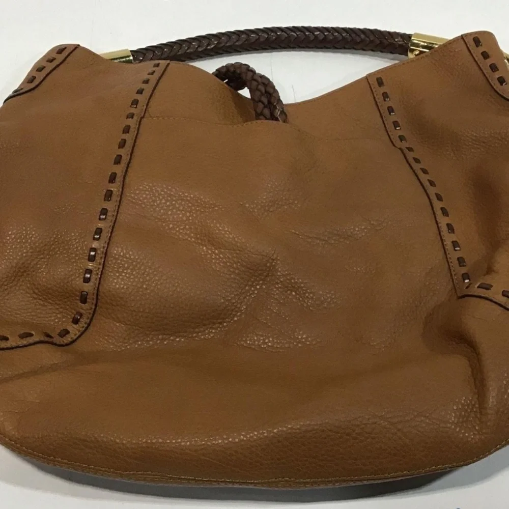 Women’s Michael Kors Elegant Tan Pebble Grain Leather Hobo Bag - Picture 4 of 5